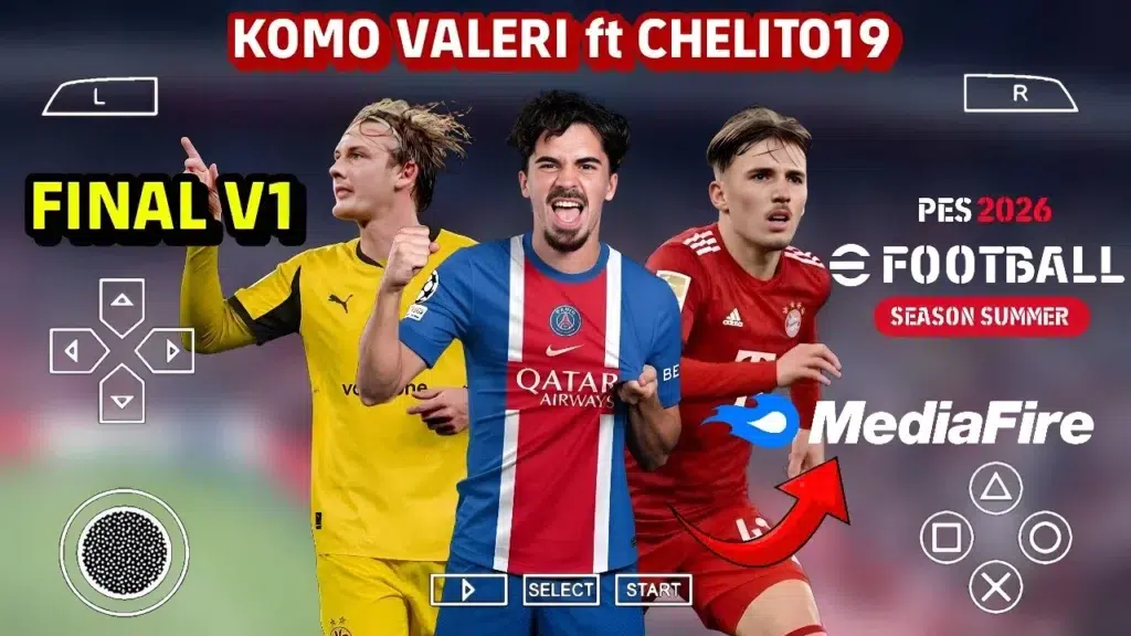 eFootball PES 2026 PPSSPP ISO Download With New Kit And Transfer For 25/26 Season