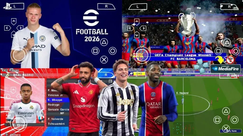 Download PES 2026 PPSSPP ISO Android gameplay