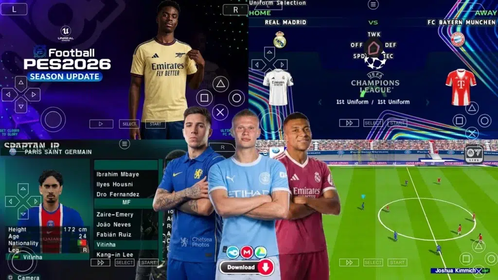eFootball PES 2026 PPSSPP Offline Android PS5 Camera
