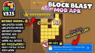 Block Blast Mod APK gameplay with unlimited score no ads and infinity combo features on Android