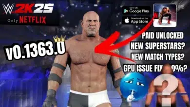 WWE 2K25 Netflix Edition MOD APK gameplay screen for Android wrestling game