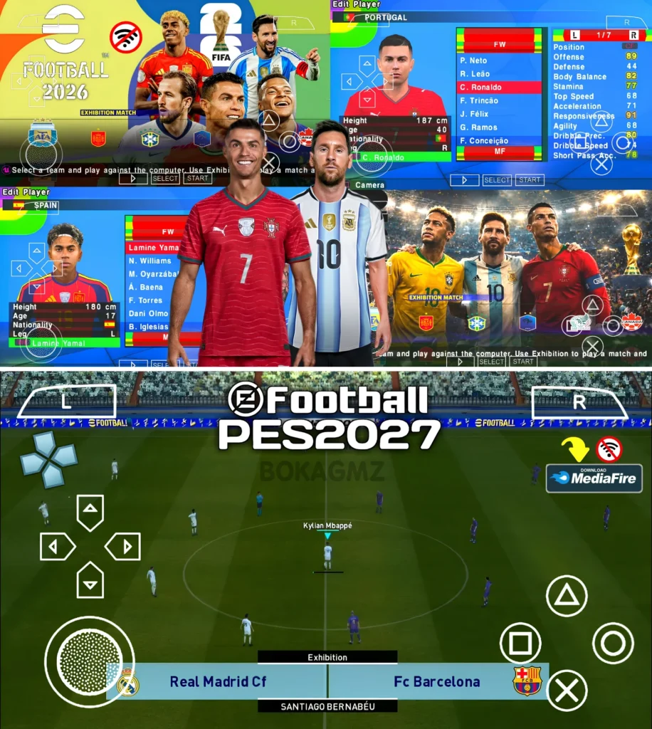 eFootball PES 2026 PPSSPP Android Offline Full Update 26/27 Season with UCL Kits and 4K Graphics